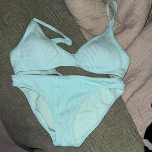 Light Blue Textured Bikini Set